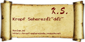 Kropf Seherezádé névjegykártya